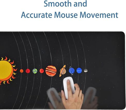 Large Gaming Mouse Pad for Desk Cover,35.43 X 15.75 Inches Large Black Computer Desk Pad Mat for Keyboard and Mouse,3mm Thick Non-Slip Base Planet Space Mousepad for Desk Accessories in Saudi Arabia