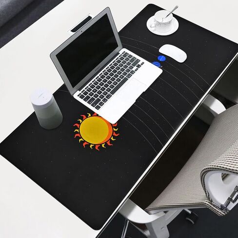 Large Gaming Mouse Pad for Desk Cover,35.43 X 15.75 Inches Large Black Computer Desk Pad Mat for Keyboard and Mouse,3mm Thick Non-Slip Base Planet Space Mousepad for Desk Accessories in Saudi Arabia