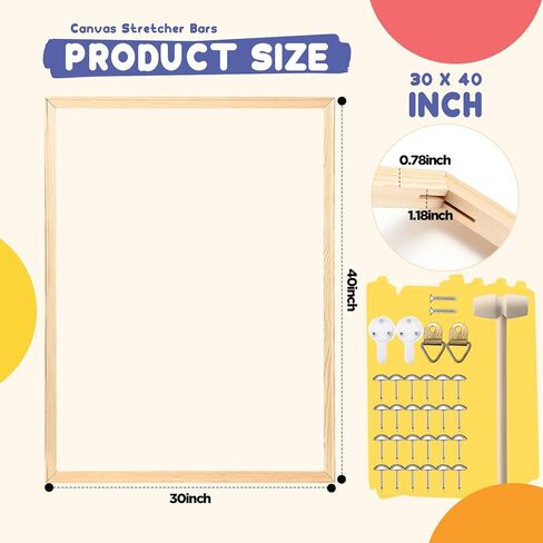 Canvas Stretcher Bars Kit DIY Wooden Canvas Removable Frame Extra Large Wooden Art Frames for Gallery Wrap Oil Painting Posters and Arts(30 x 40 Inch) in Saudi Arabia