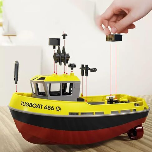 RC Boat ، 1/72 2.4 جيجا هرتز قارب RC للمسابح والبحيرات ، سفينة قارب التحكم عن بُعد عالية السرعة مع قوارب تذكير منخفضة للبطارية - إصدار RTR (أسود+أحمر) in Kuwait