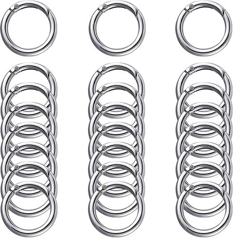 24 Pcs Mini Locking Carabiner Mini Carabiner Clip Keychain Rings Small Carabiner Key Chain Rings Bulk for Purses Paper Crafts Keyrings Buckle Bags DIY (Black+Silver+Gold-OD1.0 inches) in Saudi Arabia
