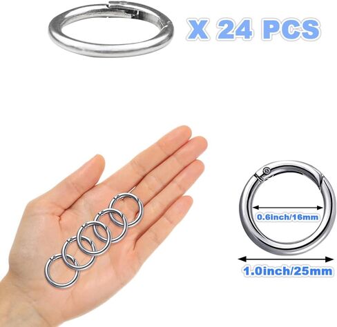 24 Pcs Mini Locking Carabiner Mini Carabiner Clip Keychain Rings Small Carabiner Key Chain Rings Bulk for Purses Paper Crafts Keyrings Buckle Bags DIY (Black+Silver+Gold-OD1.0 inches) in Saudi Arabia