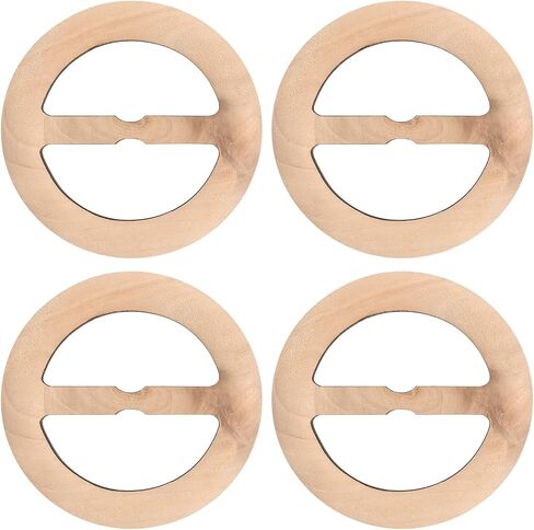 uxcell 4 pcs t-shirt مقاطع ، 75 ملم خشب الخشب حلقة مقطع الدائرة الدائرة مقطع مشبك ملابس الأزياء الزاوية الزاوية المعقدة لزخرفة ملابس الحرير للسيدات ، الخشب in Kuwait
