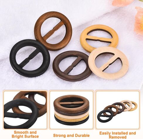 uxcell 4 pcs t-shirt مقاطع ، 75 ملم خشب الخشب حلقة مقطع الدائرة الدائرة مقطع مشبك ملابس الأزياء الزاوية الزاوية المعقدة لزخرفة ملابس الحرير للسيدات ، الخشب in Kuwait