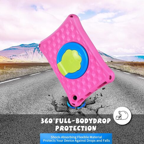Fire HD 10 Case,Fire HD 10 Plus Tablet Case for Kids (13th/11th Generation, 2023/2021 Release), Rotating 360 Kickstand Lightweight Shockproof Handle Kids Case,(Incompatible with iPad Samsung). Blue in Saudi Arabia