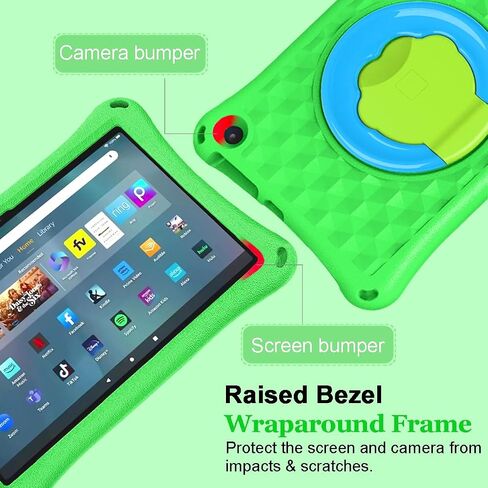 Fire HD 10 Case,Fire HD 10 Plus Tablet Case for Kids (13th/11th Generation, 2023/2021 Release), Rotating 360 Kickstand Lightweight Shockproof Handle Kids Case,(Incompatible with iPad Samsung). Blue in Saudi Arabia