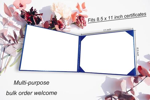 Diploma Cover 8.5"x11" Graduation Certificate Holder Document Holder Smooth Leatherette,Navy Blue-1Pack in Kuwait