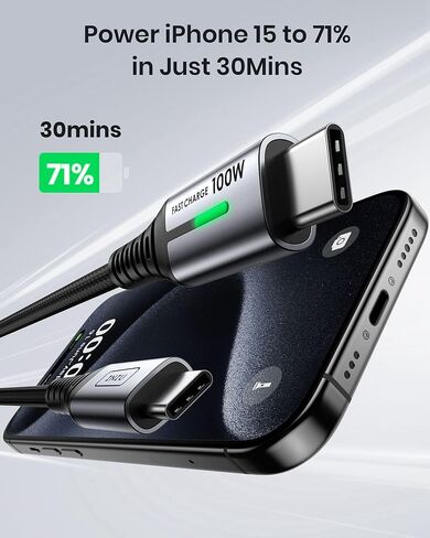 INIU USB C to USB C Cable, [6.6ft, Red] 2-Pack C Cable to C Cable for iPhone 15 Pro Max, Samsung Galaxy S22 S10 A9, MacBook Pro, iPad Air, and More in Kuwait