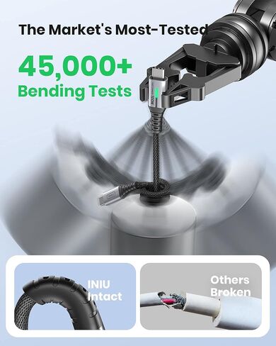 INIU USB C to USB C Cable, [6.6ft, Red] 2-Pack C Cable to C Cable for iPhone 15 Pro Max, Samsung Galaxy S22 S10 A9, MacBook Pro, iPad Air, and More in Kuwait