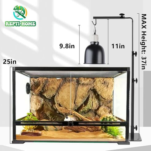 Reptile Lamp Stand, Adjustable 14-32 Inch Heat Lamp Stand, Reptile Light Stand Holder Lamp Hanging Bracket Metal Support for Glass Terrarium in Saudi Arabia