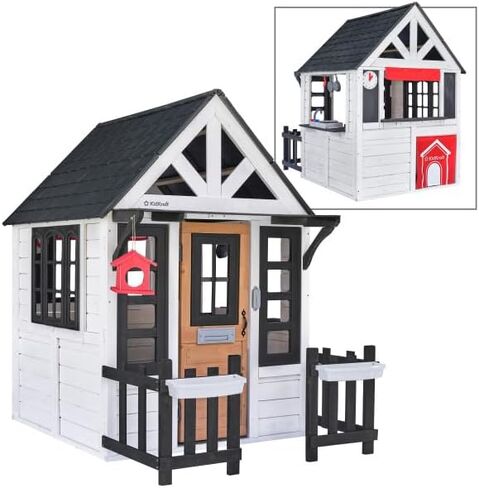 KidKraft Riverscape Wooden Playhouse with Working Doorbell, Fence, Kitchen and Pet Door in Kuwait