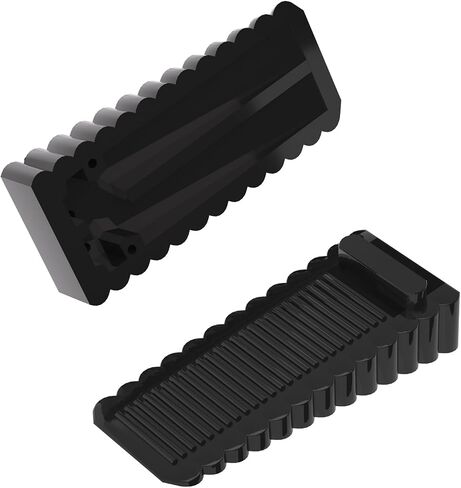 HOMOTEK 4 Pack Wedge Rubber Door Stops - Non-Slip Stoppers for Narrow Gaps 5-10mm, Stackable up to 15-45mm - Yellow Floor & Wall Protector for Door Bottom in Saudi Arabia