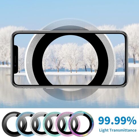 Designed for iPhone 16 and 16 Plus Camera Lens Protector, Bling Glitter Diamond Lens Cover 9H Tempered Glass Camera Cover Anti Scratch Shockproof Screen Protector in Kuwait