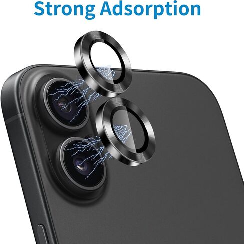Designed for iPhone 16 and 16 Plus Camera Lens Protector, Bling Glitter Diamond Lens Cover 9H Tempered Glass Camera Cover Anti Scratch Shockproof Screen Protector in Kuwait