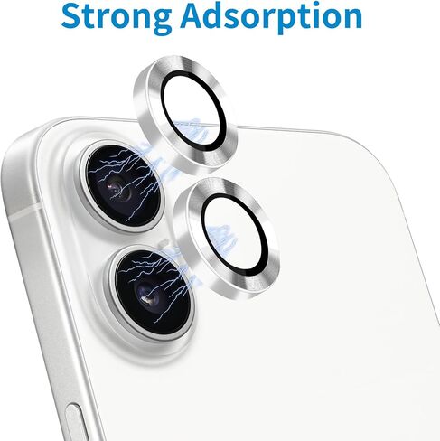 Designed for iPhone 16 and 16 Plus Camera Lens Protector, Bling Glitter Diamond Lens Cover 9H Tempered Glass Camera Cover Anti Scratch Shockproof Screen Protector in Kuwait