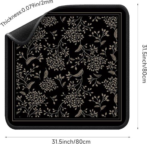 Mahjong Mat for Table - Durable Mahjong Table Cover with Unique Design, Premium Mahjong Accessories, Perfect Mahjong Gifts for Women, Game Mat for Mahjong and Board Game Enthusiasts (Noir Floral) in Kuwait