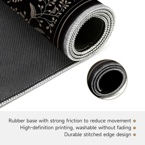 Mahjong Mat for Table - Durable Mahjong Table Cover with Unique Design, Premium Mahjong Accessories, Perfect Mahjong Gifts for Women, Game Mat for Mahjong and Board Game Enthusiasts (Noir Floral) in Kuwait