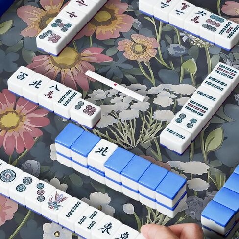 Mahjong Mat for Table - Durable Mahjong Table Cover with Unique Design, Premium Mahjong Accessories, Perfect Mahjong Gifts for Women, Game Mat for Mahjong and Board Game Enthusiasts (Noir Floral) in Kuwait