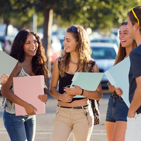 اثنين من مجلدات ملفات ألوان لهجة ، 18 حزمة 6 ألوان الباستيل مانيلا مجلدات 8.5 × 11 ، ألوان متنوعة 1/3 علامات تبويب المجلدات حجم الرسالة ، مجلدات مكتب أعمال المدرسة للوثيقة in Kuwait