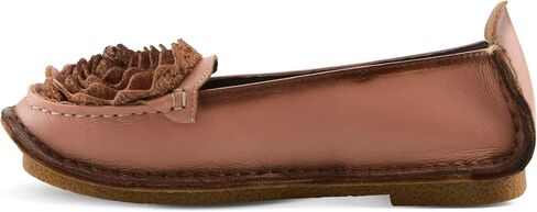 Spring Step L'Artiste Dezi Leather Shoes for Women | Comfortable Slip-On Shoes with Soft Leather Flower | Ladies Casual Flats for Work | Hand-painted leather ballet flat with dimensional flower accent, padded comfort and flexible rubber outsole in Saudi Arabia
