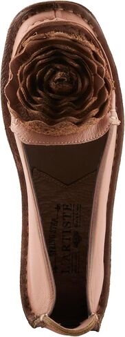 Spring Step L'Artiste Dezi Leather Shoes for Women | Comfortable Slip-On Shoes with Soft Leather Flower | Ladies Casual Flats for Work | Hand-painted leather ballet flat with dimensional flower accent, padded comfort and flexible rubber outsole in Saudi Arabia