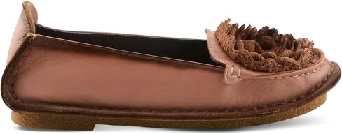Spring Step L'Artiste Dezi Leather Shoes for Women | Comfortable Slip-On Shoes with Soft Leather Flower | Ladies Casual Flats for Work | Hand-painted leather ballet flat with dimensional flower accent, padded comfort and flexible rubber outsole in Saudi Arabia