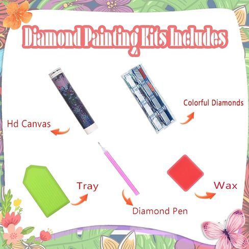 EWJRNSF 6 Pack 5D Diamond Painting Kits for Adults, Landscape Diamond Arts Kits Diamond Art Sets,Gem Painting by Number Kits for Adults Beginners Home Wall Decor 11.8x15.7 Inches in Kuwait