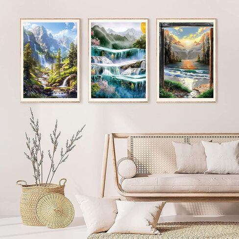 EWJRNSF 6 Pack 5D Diamond Painting Kits for Adults, Landscape Diamond Arts Kits Diamond Art Sets,Gem Painting by Number Kits for Adults Beginners Home Wall Decor 11.8x15.7 Inches in Kuwait