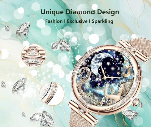 Smart Watch for Women with Diamonds (Answer/Make Call),1.3''Full Touch Screen Smartwatch for Android Phones,Fitness Tracker with Heart Rate/Blood Oxygen/Sleep Monitor in Saudi Arabia