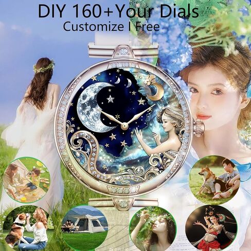 Smart Watch for Women with Diamonds (Answer/Make Call),1.3''Full Touch Screen Smartwatch for Android Phones,Fitness Tracker with Heart Rate/Blood Oxygen/Sleep Monitor in Saudi Arabia