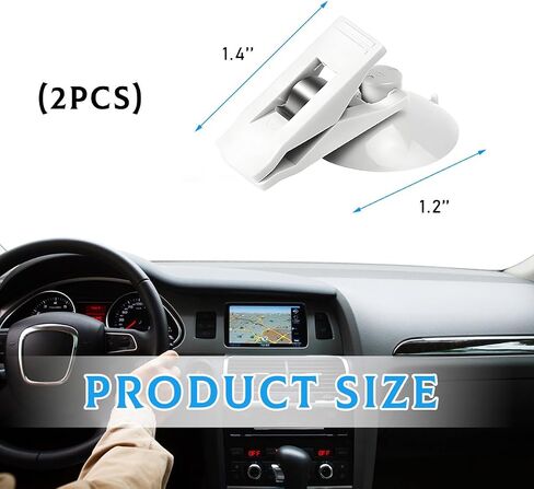 2 PCS Suction Cup Card Bill Clip, Sun Shade Reusable Advertising Clip with Suction Cup, Multiple Purpose Suction Cup Fixed Cloth Clip Ticket Paper Clamp for Car Office Home (Blue) in Saudi Arabia