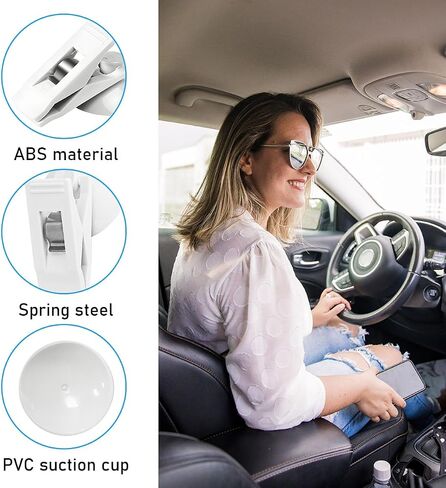 2 PCS Suction Cup Card Bill Clip, Sun Shade Reusable Advertising Clip with Suction Cup, Multiple Purpose Suction Cup Fixed Cloth Clip Ticket Paper Clamp for Car Office Home (Blue) in Saudi Arabia