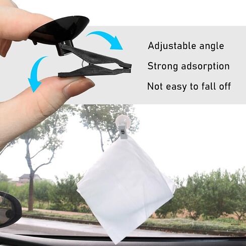 2 PCS Suction Cup Card Bill Clip, Sun Shade Reusable Advertising Clip with Suction Cup, Multiple Purpose Suction Cup Fixed Cloth Clip Ticket Paper Clamp for Car Office Home (Blue) in Saudi Arabia