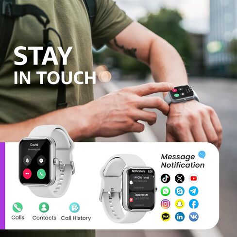 TOZO S3 Smart Watch for Men Women for iPhone ＆ Android, 1.83" Fitness Tracker Bluetooth Call [Answer/Make], IP68 Waterproof with Heart Rate/SpO2/Sleep Monitor, 100+ Sport Modes Black in Saudi Arabia
