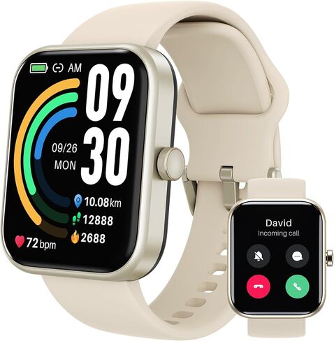 TOZO S3 Smart Watch for Men Women for iPhone ＆ Android, 1.83" Fitness Tracker Bluetooth Call [Answer/Make], IP68 Waterproof with Heart Rate/SpO2/Sleep Monitor, 100+ Sport Modes Black in Kuwait