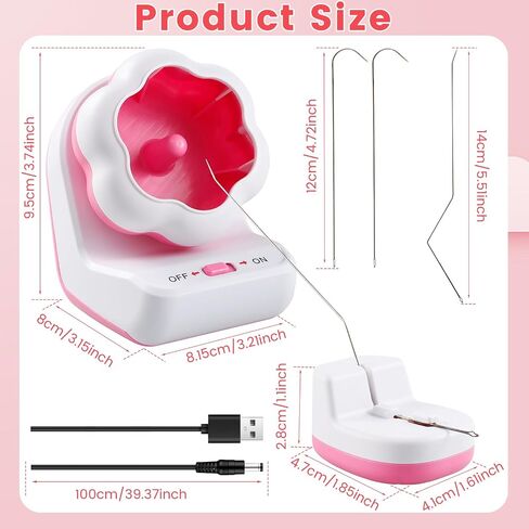 Electric Bead Spinner with Base,Automatically Clay Bead Spinner with 2 Needles Fast Beading Bead Spinner Machine Effortless Electric Bead Bowl Spinner for Jewelry Making DIY Bracelets Necklaces (Pink) in Kuwait