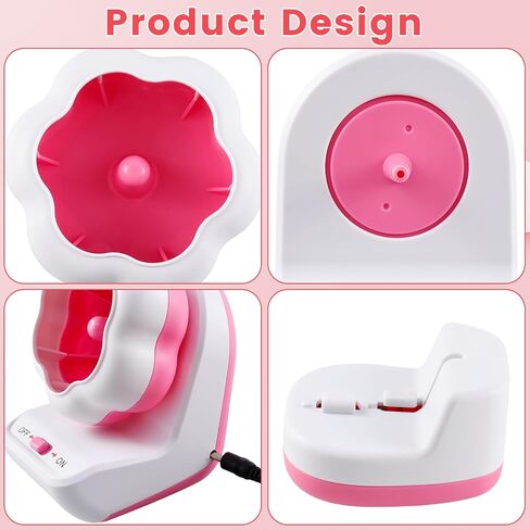 Electric Bead Spinner with Base,Automatically Clay Bead Spinner with 2 Needles Fast Beading Bead Spinner Machine Effortless Electric Bead Bowl Spinner for Jewelry Making DIY Bracelets Necklaces (Pink) in Kuwait