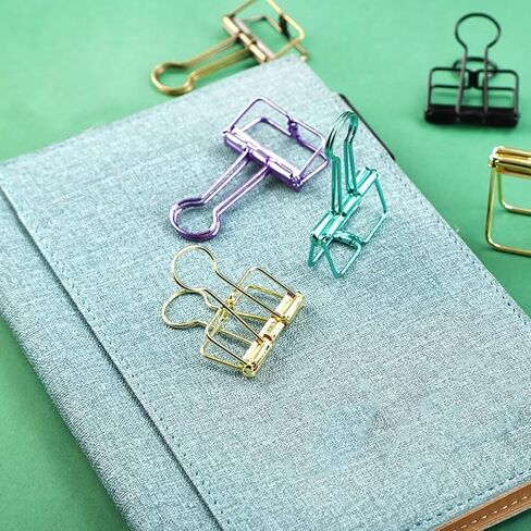 16PCS Multicolor Metal Wire Clips Hollow Out Paper Organizer Colorful Long Tail Binder Clips Metal Paper Clamps Binder Clips Decorative Tool for School Office Paperwork (M) in Kuwait
