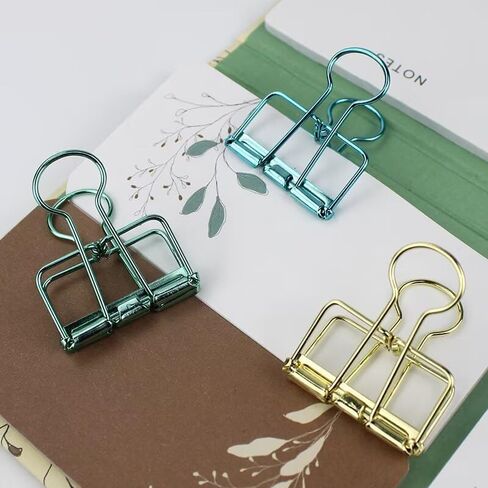 16PCS Multicolor Metal Wire Clips Hollow Out Paper Organizer Colorful Long Tail Binder Clips Metal Paper Clamps Binder Clips Decorative Tool for School Office Paperwork (M) in Kuwait
