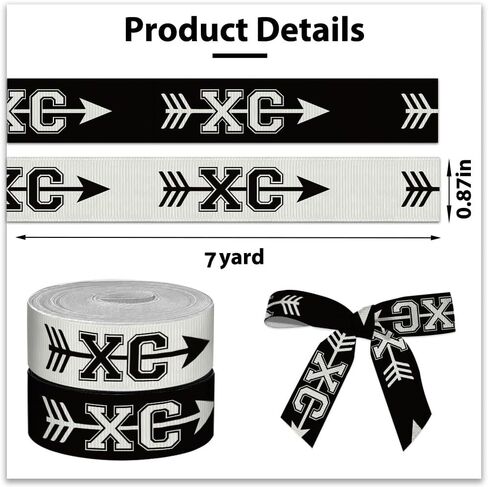 2 Rolls 5 Yards Sports Volleyball Ribbon for Crafting Sewing, 7/8 Inch Black White Grosgrain Ribbons for Gift Wrapping, Track Field Balls Ribbons for Hair Bow Cheerleader Accessories in Saudi Arabia