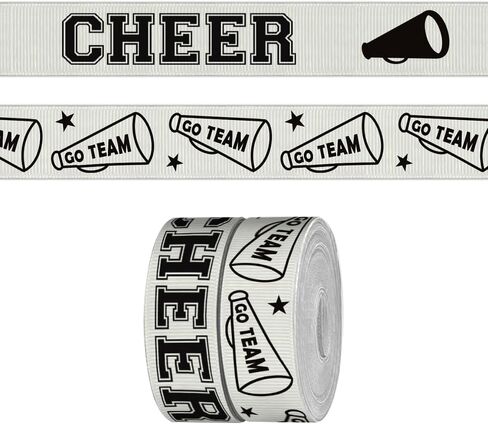 2 Rolls 5 Yards Sports Volleyball Ribbon for Crafting Sewing, 7/8 Inch Black White Grosgrain Ribbons for Gift Wrapping, Track Field Balls Ribbons for Hair Bow Cheerleader Accessories in Saudi Arabia