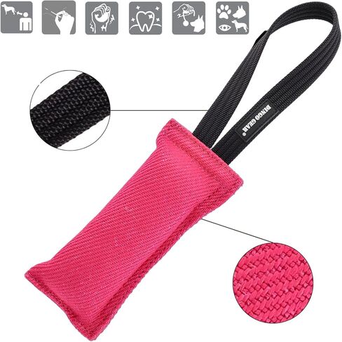 Dingo Gear French Linen tug Toy for Dog, Dog Bumper for Training, Agility, tug of war, Dog bite Pillow for Strong Dog, 1handle 4" Blue S00088 in Saudi Arabia