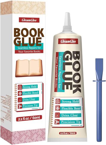 Book Glue, Dries Clear & Flexible Book Binding Glue Adhesive, Used for Bookbinding and Book Repair, Book Nook, Framing, Collages, Paper Art and Crafts - 60ml in Kuwait