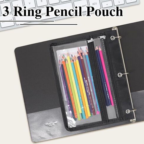 YoeeJob Pencil Pouch for 3 Ring Binder with 1.5 inch Expandable Large Capacity, 2 Pack Double Pockets Zipper Pencil Case, Binder Pouch for School Office Home in Saudi Arabia