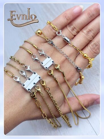 Multi Necklace Layering Clasp and Chain Extender and Magnetic Jewelry Clasp Set, Gold and Silver Multiple Styles Necklace Extenders for Women in Kuwait