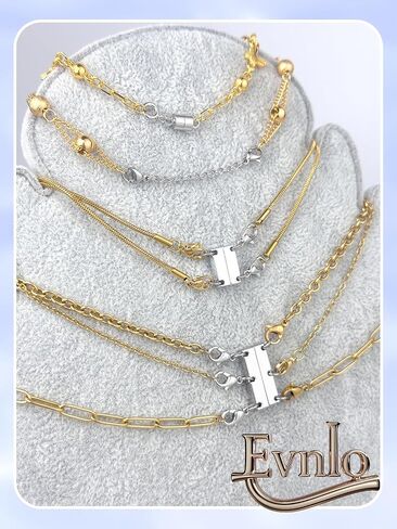 Multi Necklace Layering Clasp and Chain Extender and Magnetic Jewelry Clasp Set, Gold and Silver Multiple Styles Necklace Extenders for Women in Kuwait