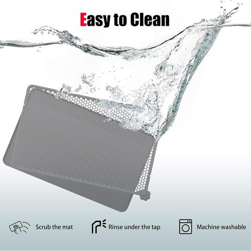 Silicone Cat Litter Trapping Mat，Easy to Clean Double Layer Detachable Mat for Litter Box， Soft on Paws & Non-Slip Kitty Litter Mat for Floor (24x15 inch) in Saudi Arabia
