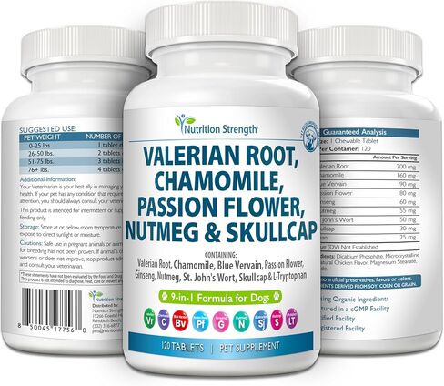 Vitamin D for Dogs with Calcium, Magnesium and Zinc to Support Strong Teeth, Bones and Muscles, Promote Mineral Metabolism and a Healthy Immune Function, 120 Chewable Tablets in Kuwait