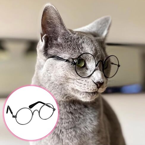 6 Pairs Doll Glasses Metal Wire Rim Clear Lens Small Eyewear Fabric Doll Dress Up Eyeglasses Retro Mini Sunglasses for Dolls Pets Costume Accessories Cosplay in Kuwait