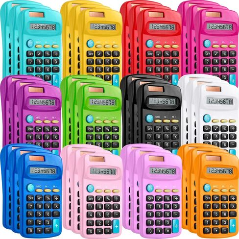 36 Packs Pocket Size Mini Blue Calculator Basic Calculators for Handheld Angled Students 8 Digit Display Solar Battery Dual Power Small Calculator for Students Kids Home Office in Kuwait
